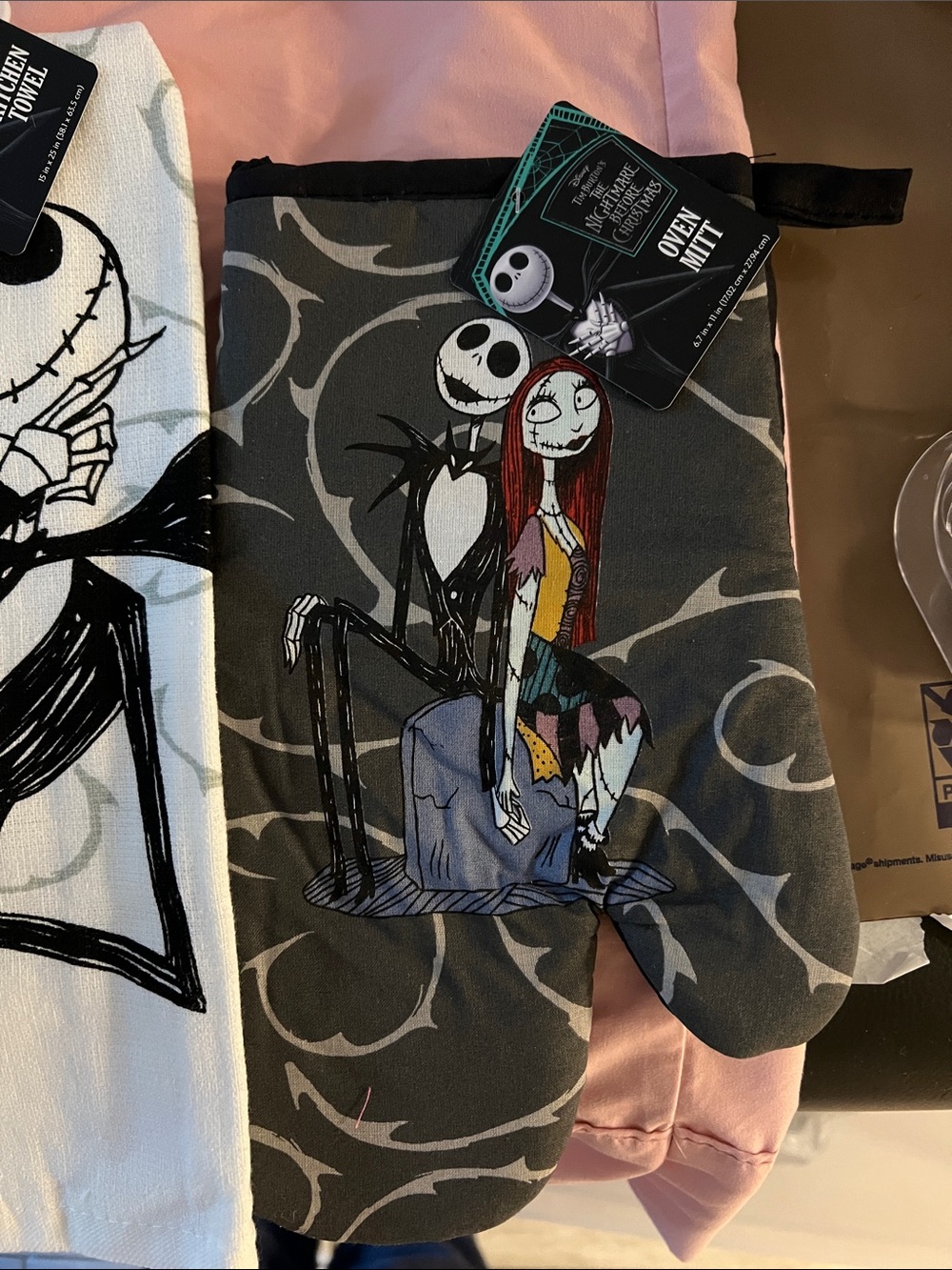 The Nightmare Before Christmas Kids Grey Oven Mitt Set with Jack & Sally